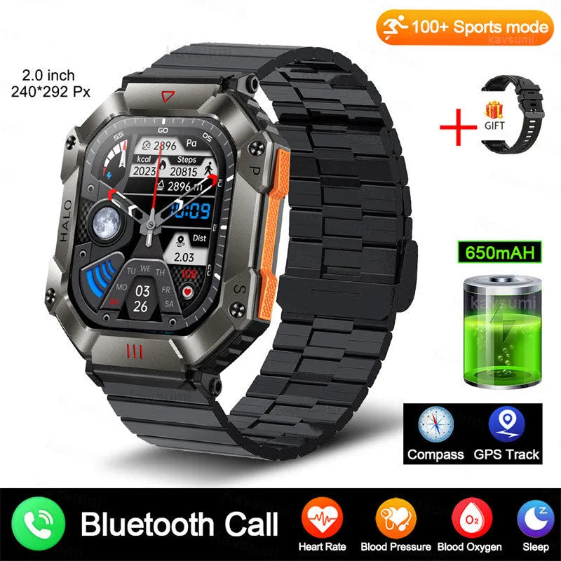 Women's Android GPS fitness smart watch with titanium alloy case showing multiple band options