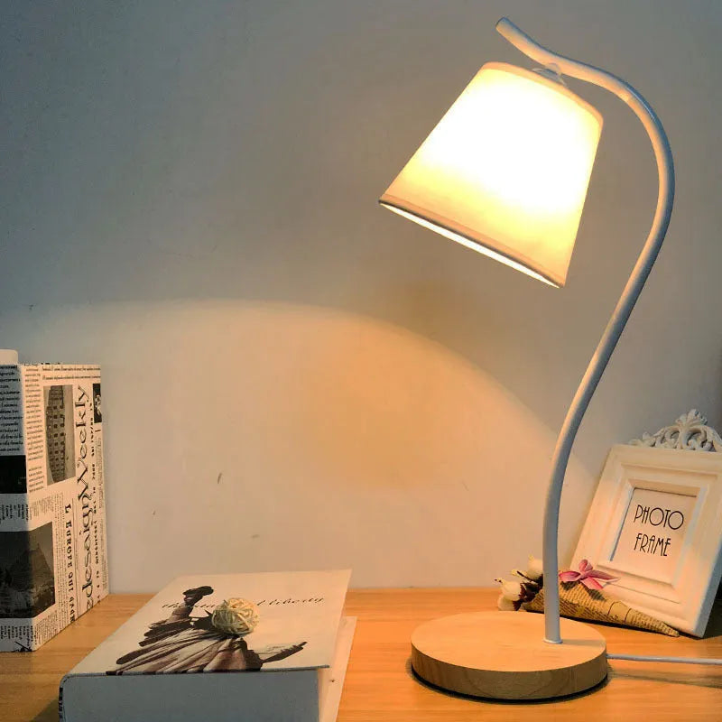 Nordic style eye protection table lamp with dimmer switch and LED lighting in multiple colour options