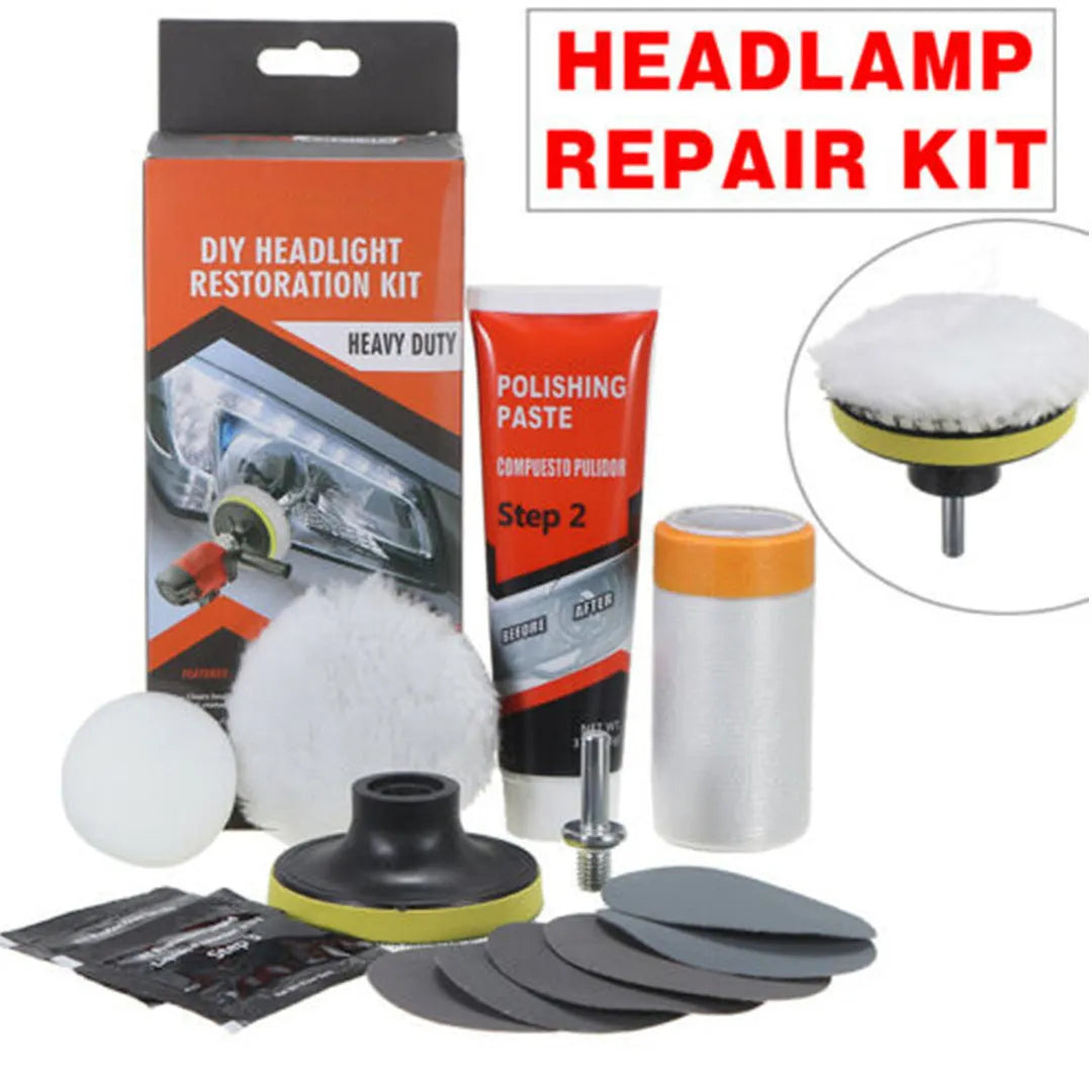 Carbon steel headlight repair tool for vehicle and machine maintenance tasks