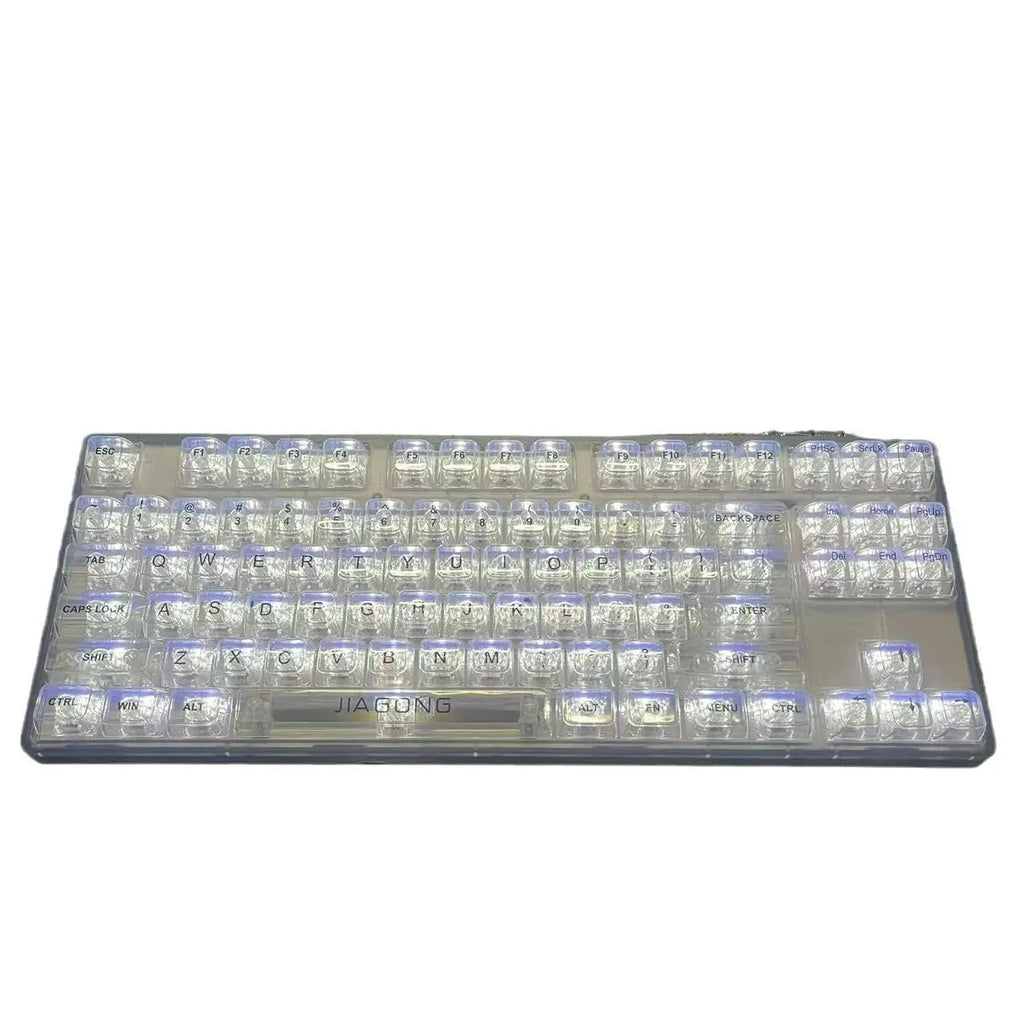 Universal 132 key transparent plastic keycap set for mechanical keyboards