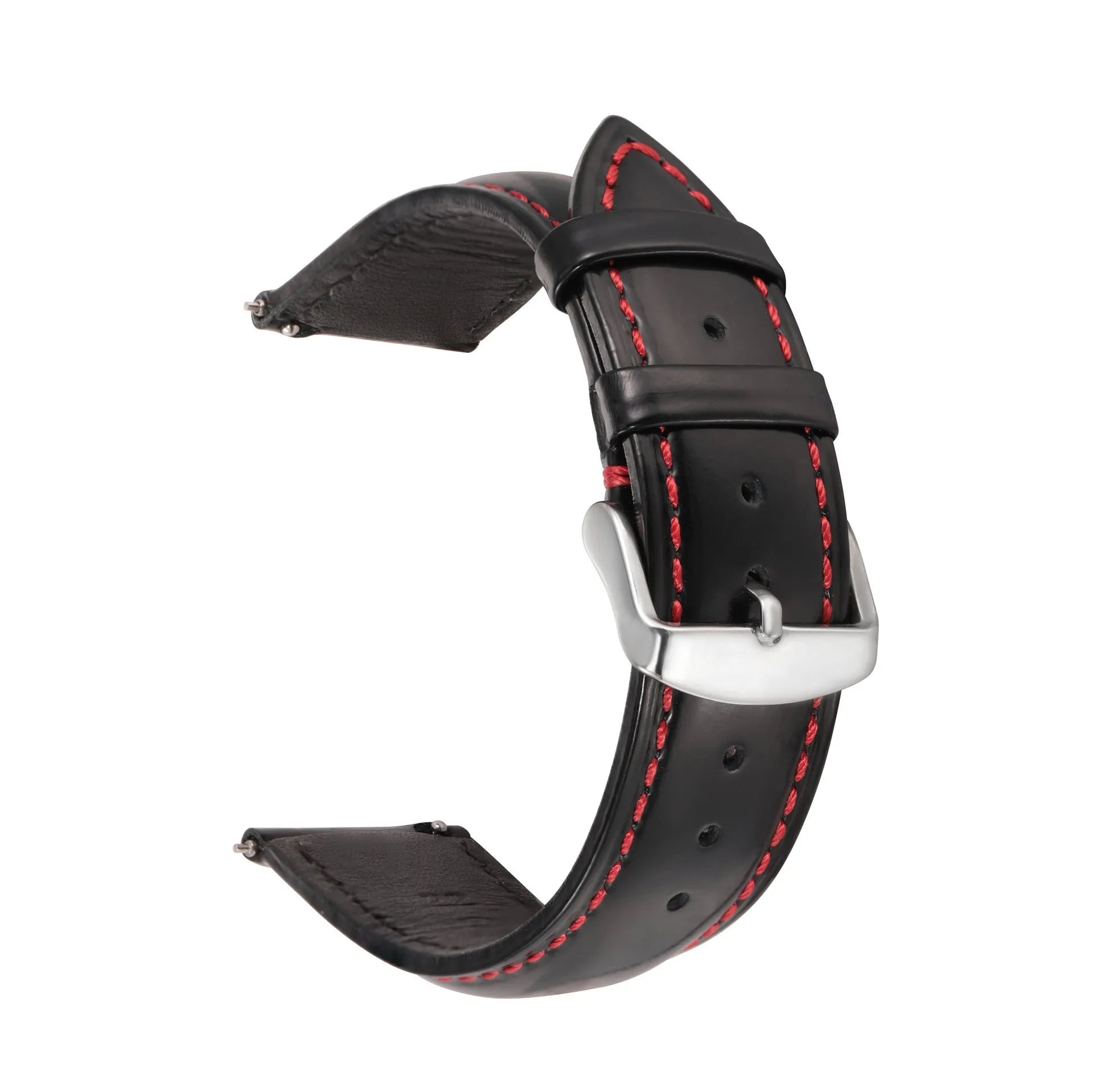 Quick release leather watch strap in multiple width sizes and colour options