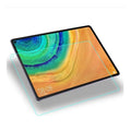 Clear tempered glass screen protector for Huawei MatePad Pro tablet on a flat surface.