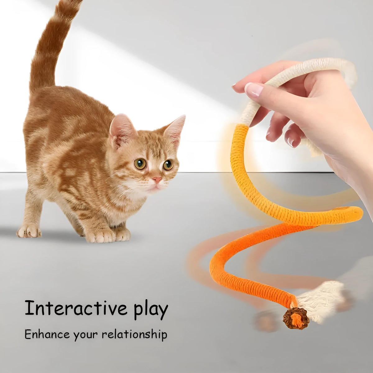 70cm long cotton string cat bite rope toy in three colours: absolute purple, all orange, and red with green