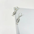 Women's fishbone pendant necklace and matching earrings set in retro alloy jewellery
