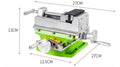 Mini bench drill and milling machine on a workbench with cross bench pliers.