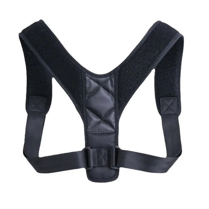 Babaka adjustable nylon posture correction band worn for upper back support.