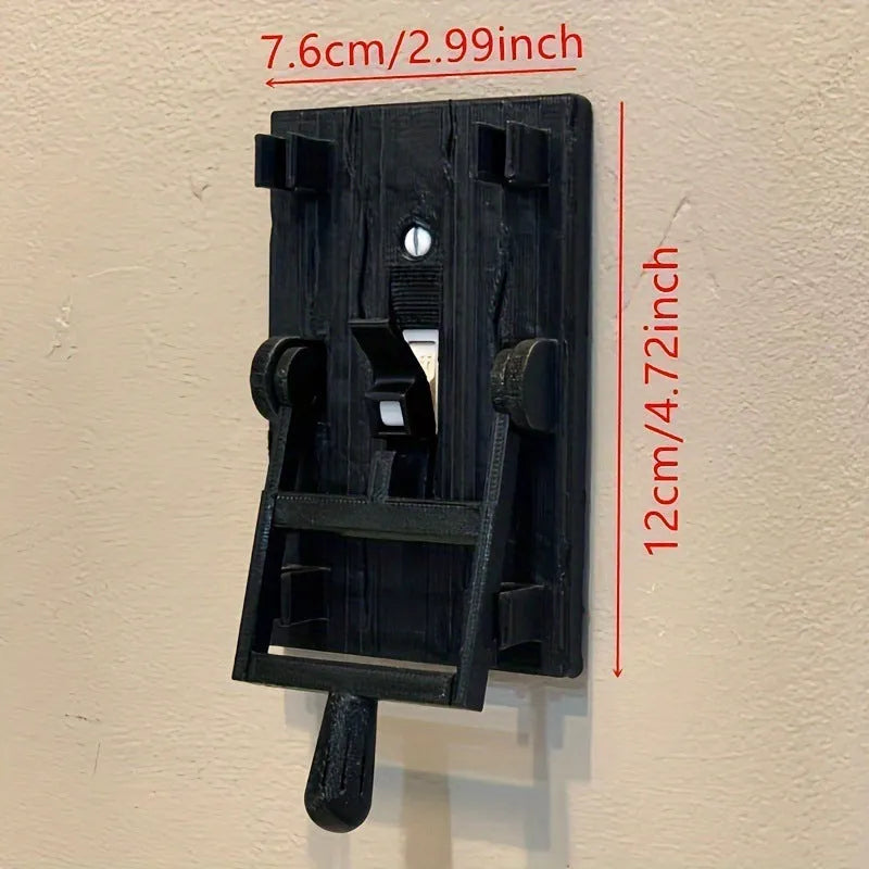 Retro-style white mechanical light switch panel for exposed wall mounting.
