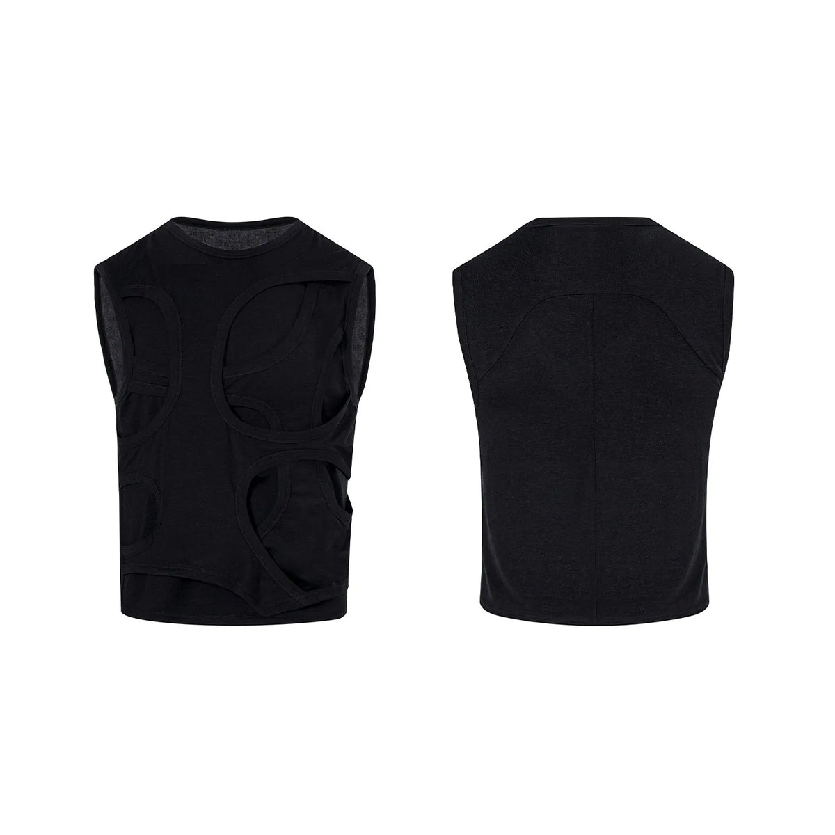 Men's solid colour Lyocell vest in tank top style on a hanger.