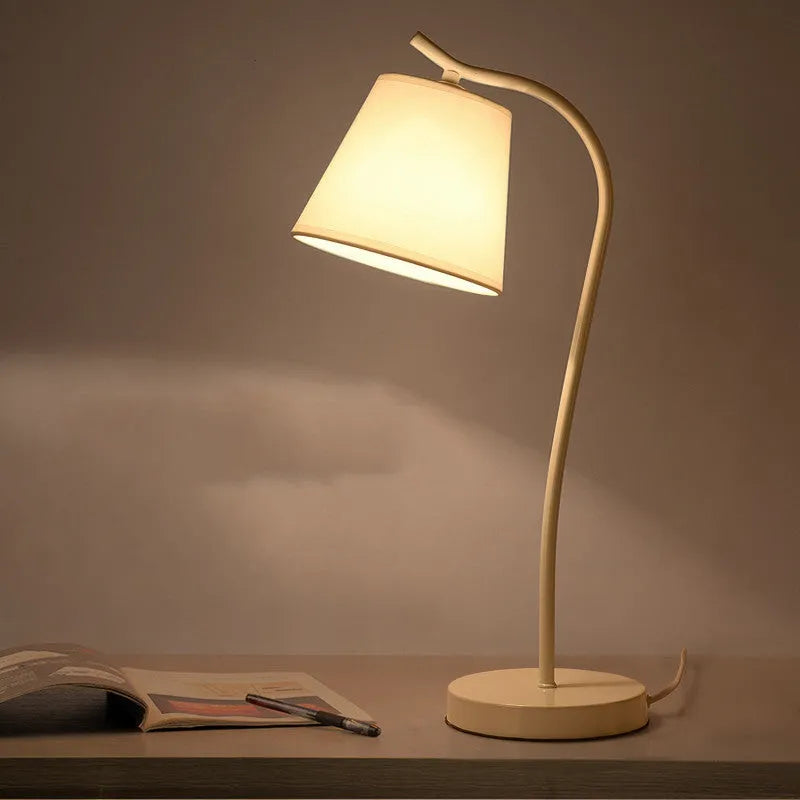 Nordic style eye protection table lamp with dimmer switch and LED lighting in multiple colour options