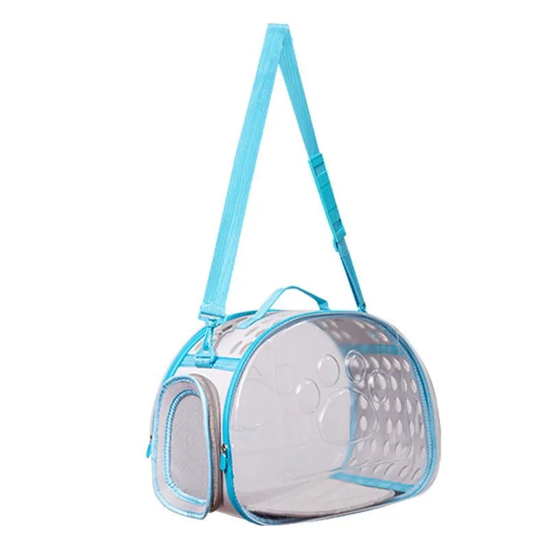 Hard EVA transparent space capsule cat backpack in large 42cm size with grass green colour option