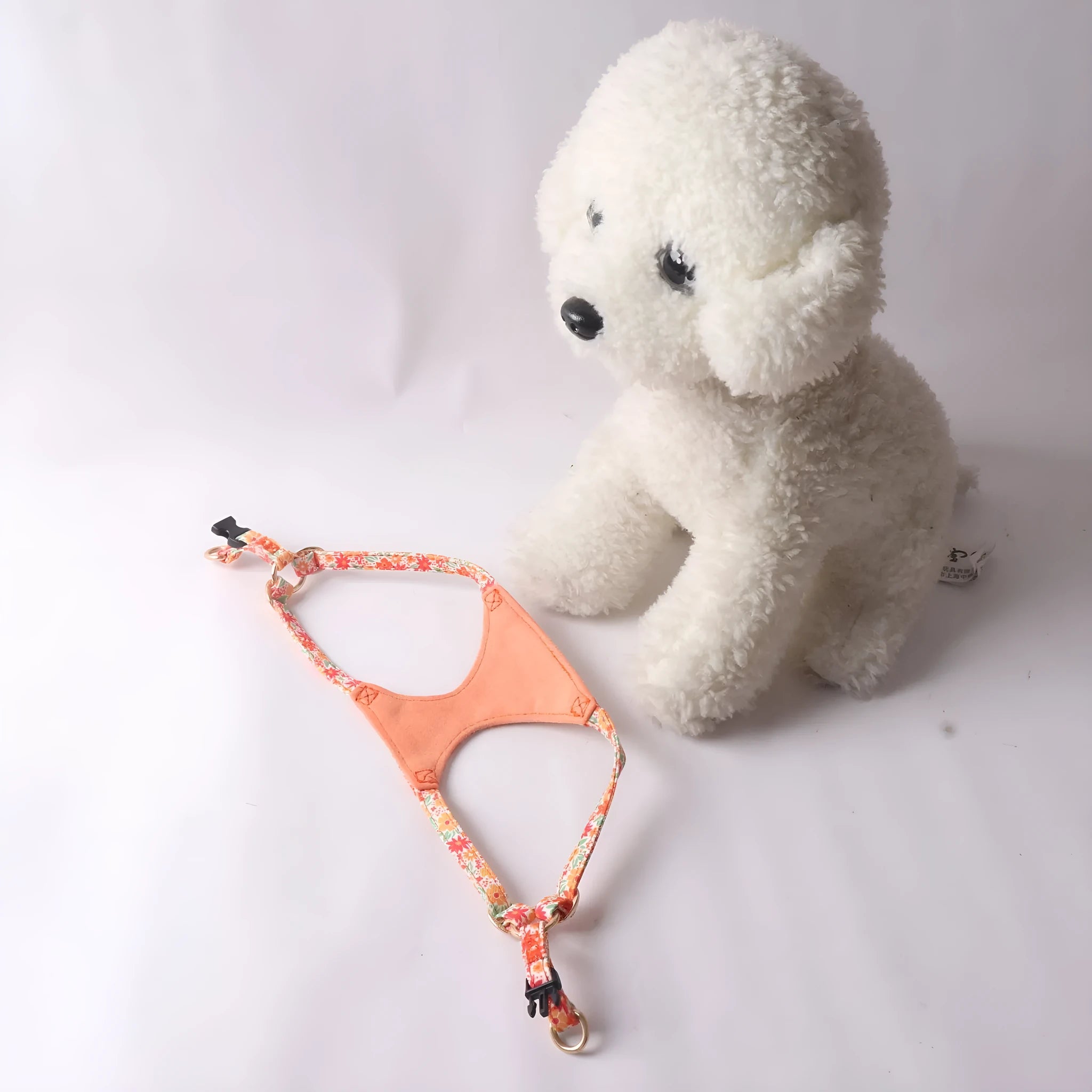 Floral cloth pet harness and leash set for small dogs in multiple colour options