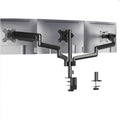 Black three-arm gas spring computer monitor mount for 13-27 inch screens with aluminium alloy construction