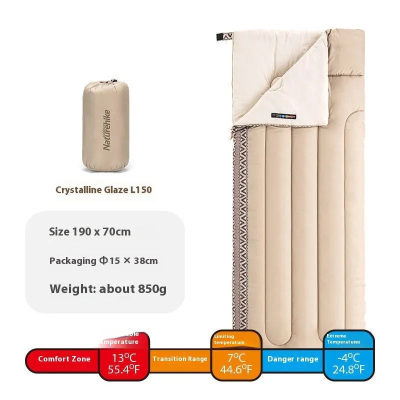 Four seasons portable camping sleeping bag for adults with storage bag