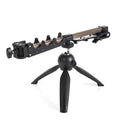 Aluminum alloy ice fishing tripod rod holder bracket supporting a small fishing rod