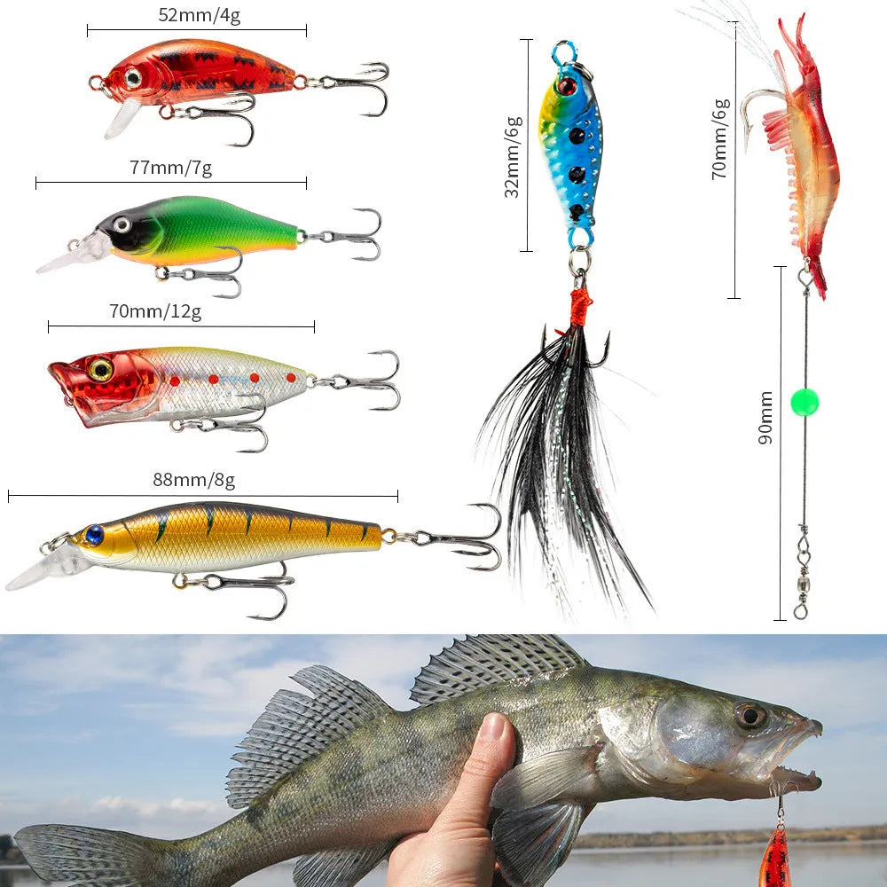24-piece Christmas Mino Bog metal fishing blind box set with complete fishing tackle
