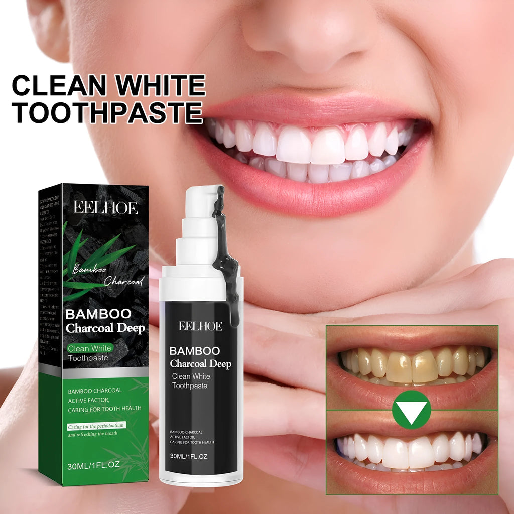 30ml bamboo charcoal whitening toothpaste tube for stain removal