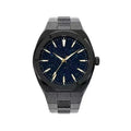 Men's business watch with luminous markers on frosted stainless steel case