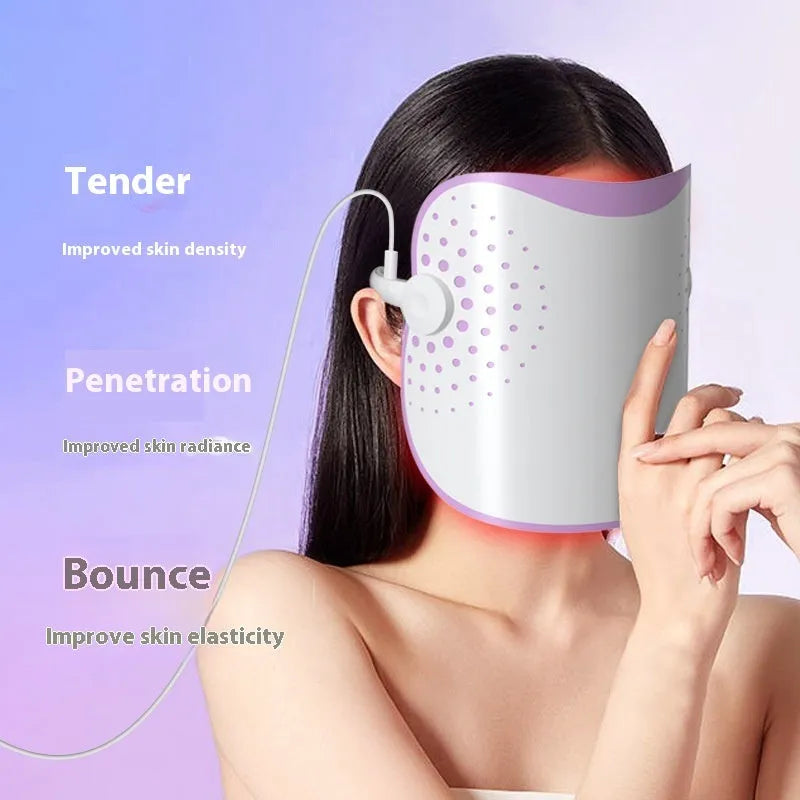 White and purple photon IPL beauty mask spectrometer for household colour light therapy