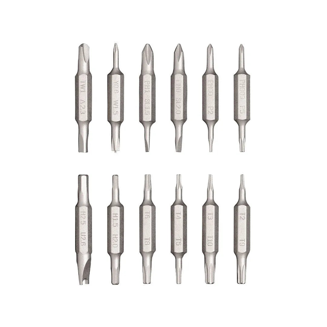 24-in-1 repair screwdriver set with aluminium alloy handle and magnetic bit storage for electronics disassembly