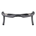 Matte carbon fibre road bicycle handlebar showing bent design with width measurement options