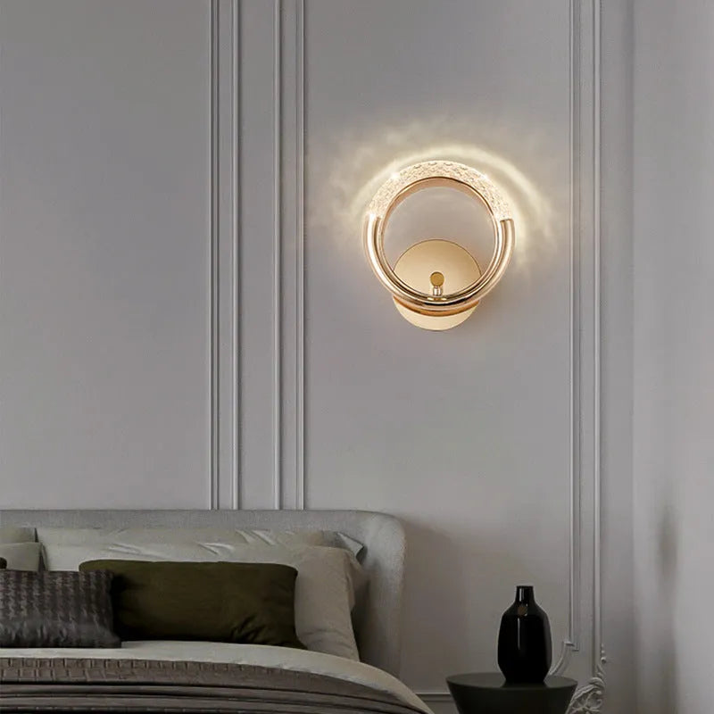 High Sense modern minimalist wall lamp with white acrylic shade showing three light colour options