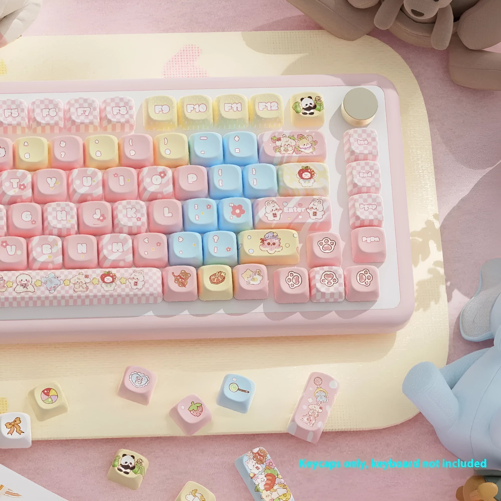Clip Doll Original mechanical keyboard keycap set with colourful cartoon doll artwork
