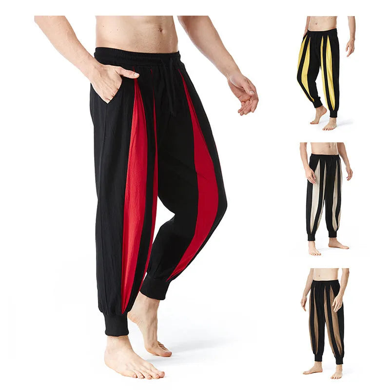 Men's straight leg casual trousers in polyester fibre available in four colours and six sizes