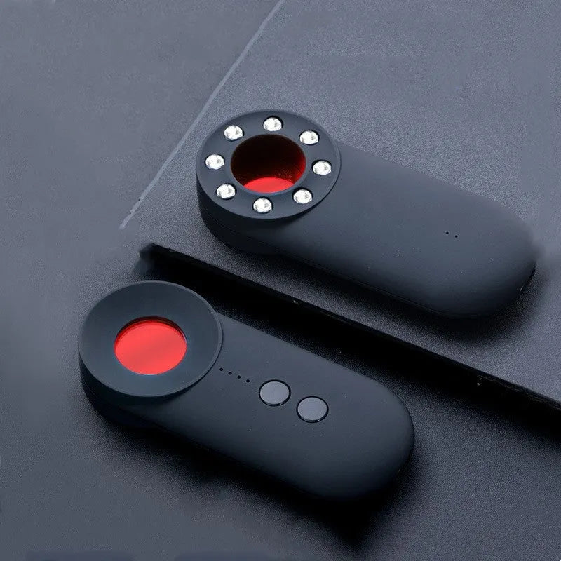 Black GPS signal detector measuring 93.8mm with WiFi and surveillance camera detection capabilities