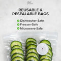 White USB electric suction pump with vacuum bags for food storage