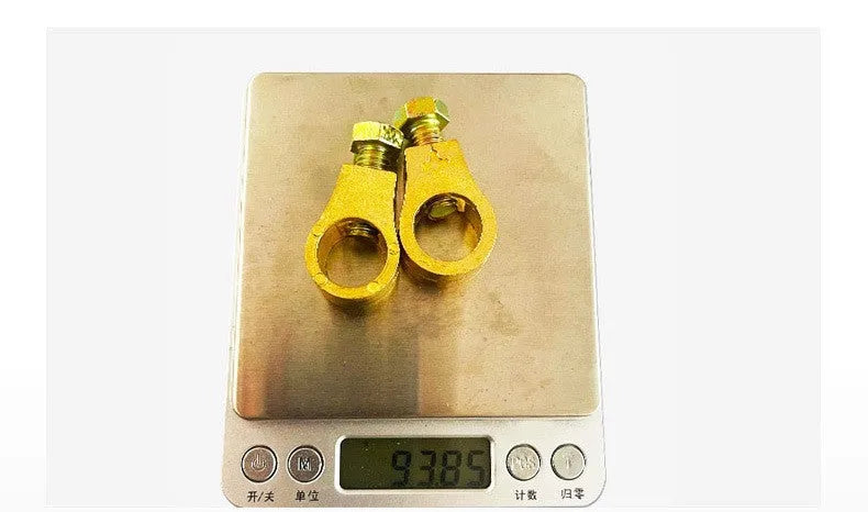 Pure copper car battery clamp with screw tightening mechanism