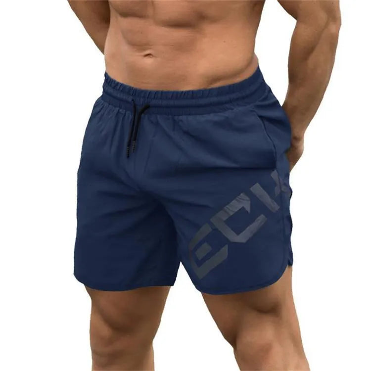 Men's black knee-length running shorts with quick-dry fabric for summer training