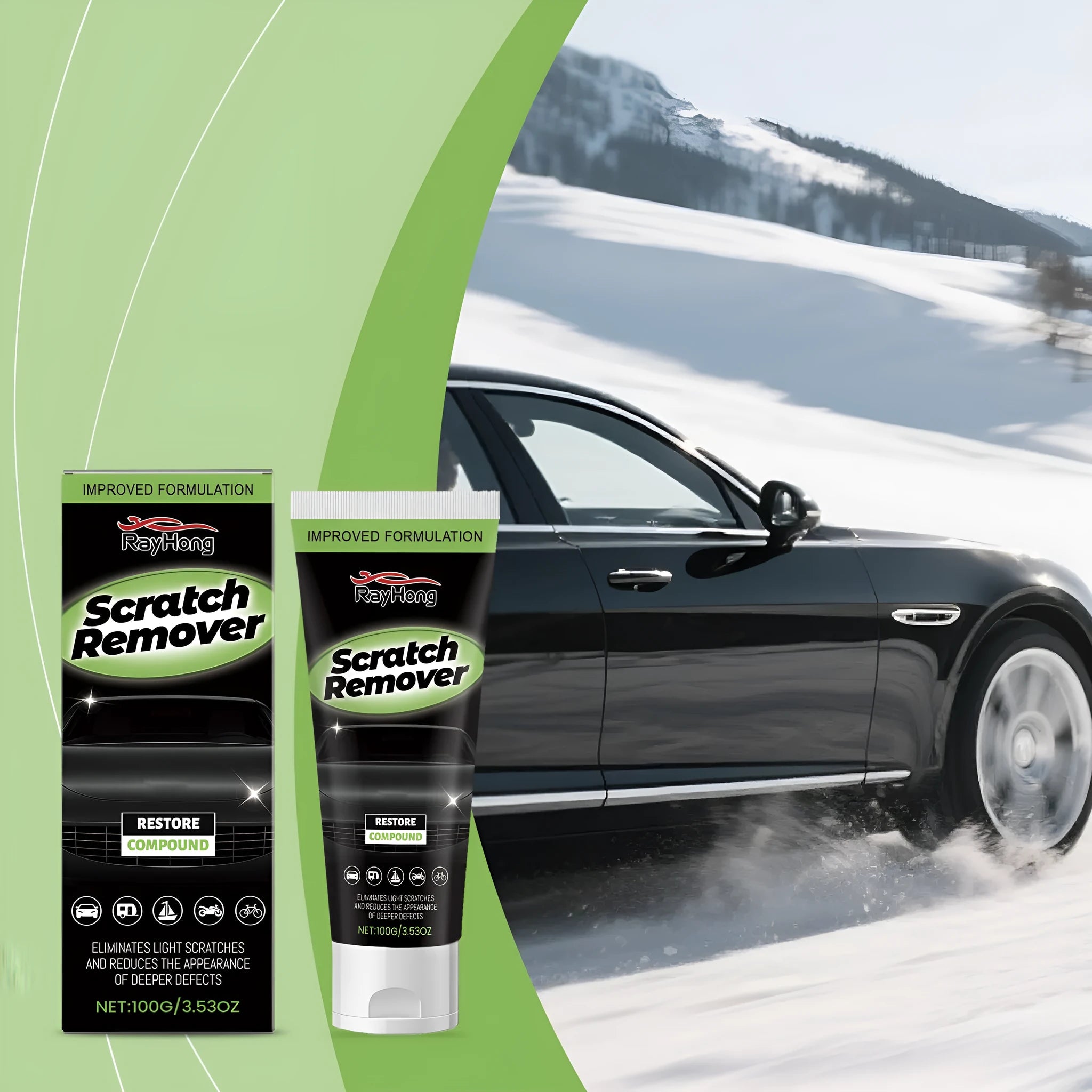 100g car paint scratch recovery cream tube with applicator for automotive paint maintenance