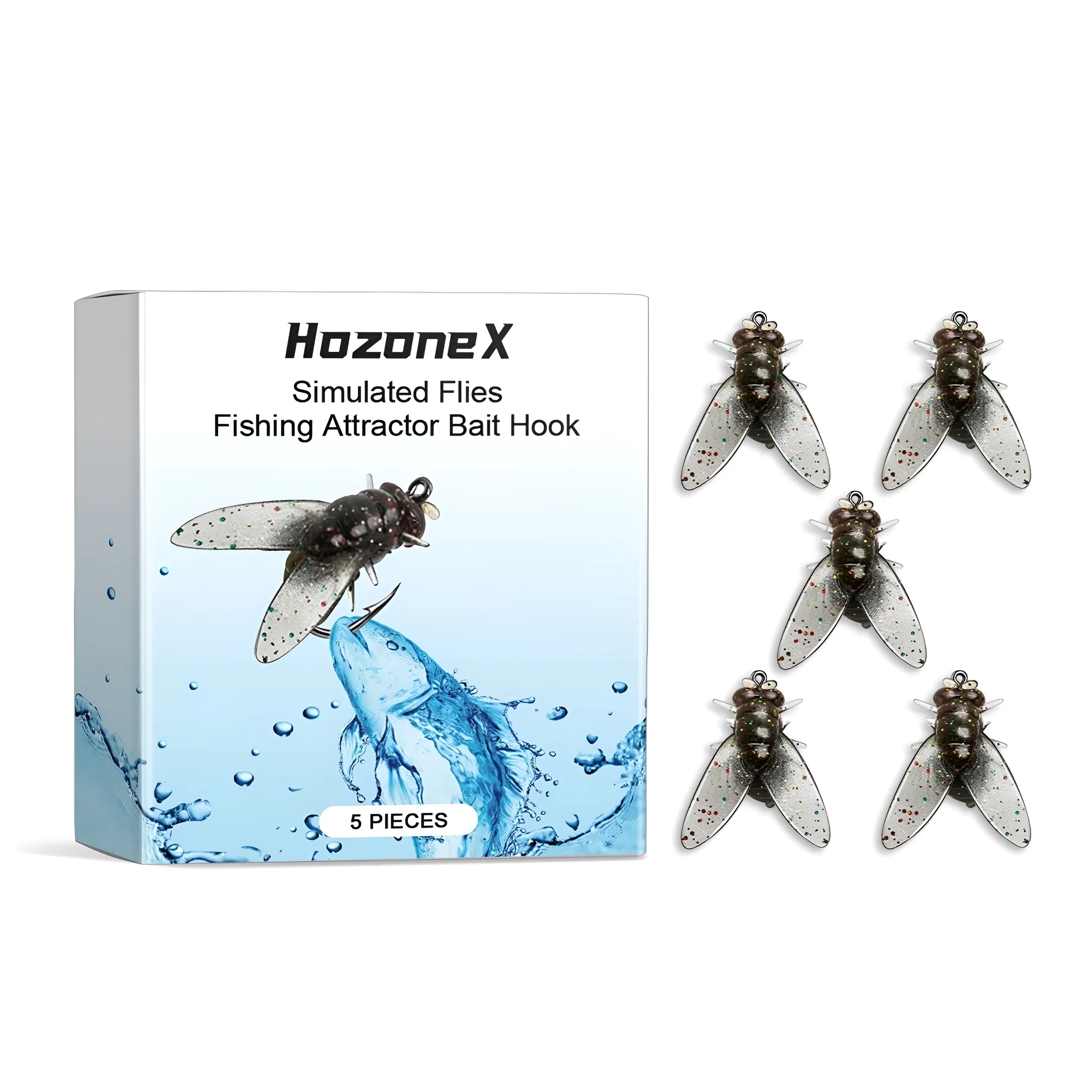 Five 1.5cm square soft bait biomimetic insect fishing lures with TPR and silicone construction
