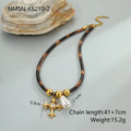 Women's leopard geometric stainless steel necklace with 18K gold electroplating