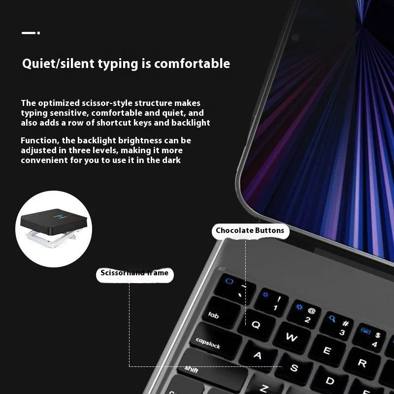 Wireless Bluetooth keyboard with magnetic iPad attachment and protective cover in five colour options