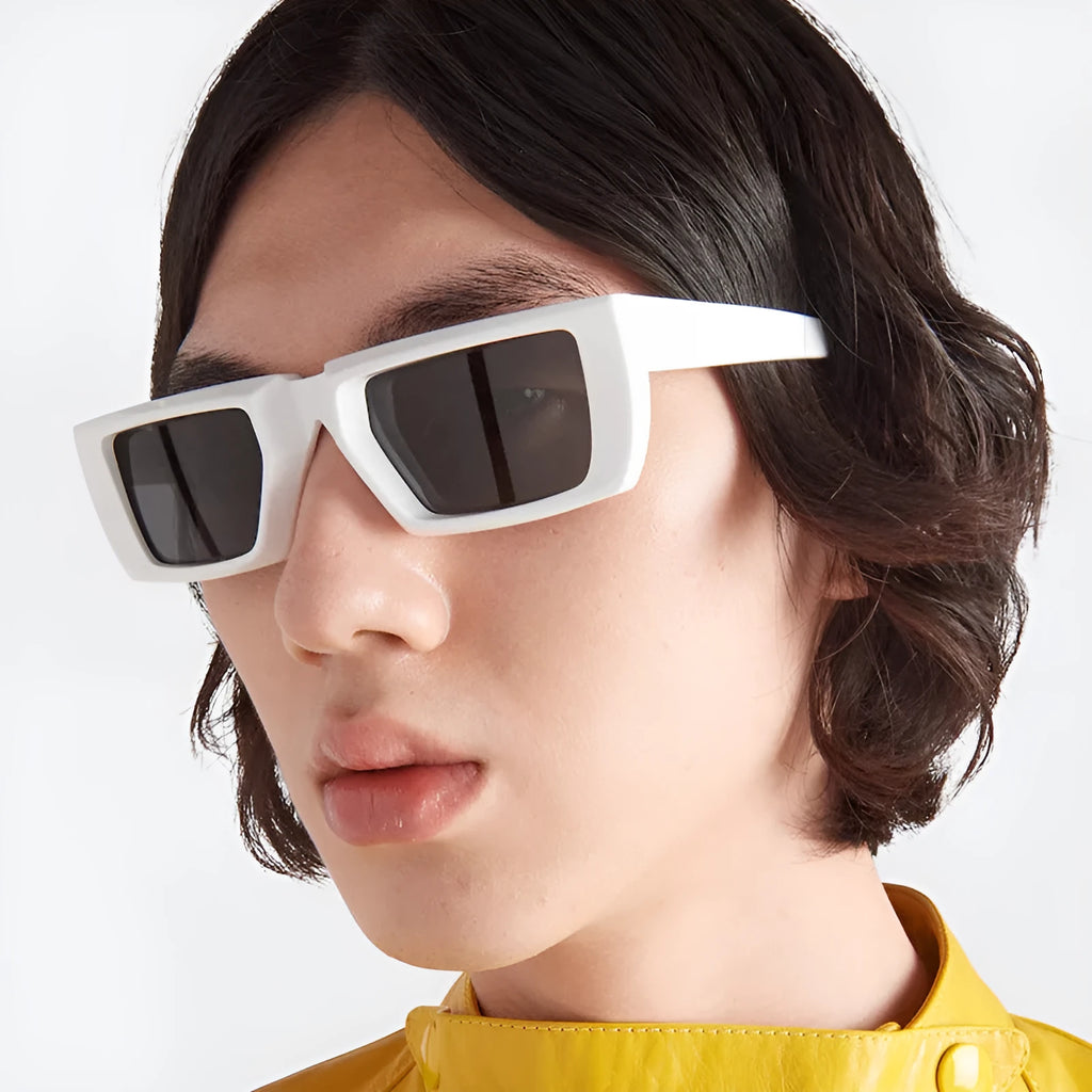 Y2K-inspired UV400 sunglasses with special-shaped PC frames in multiple colour options