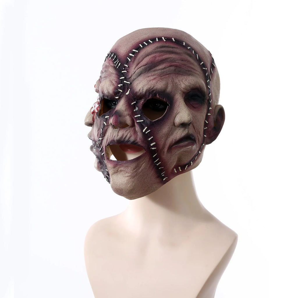 Latex three-sided grimace horror mask for Halloween costume parties