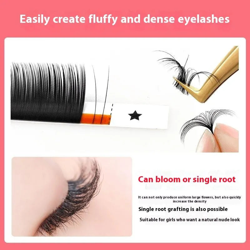 16-row mink hair false eyelashes showing dense arrangement in lengths from 8mm to 18mm