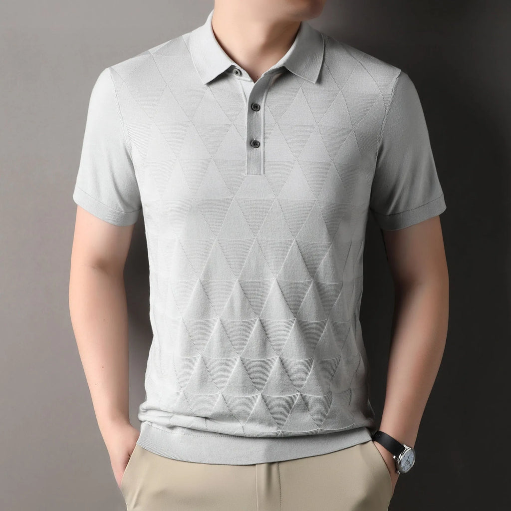 Men's thin ice silk short sleeve T-shirt in lyocell fabric, shown in DX525 Green colour.