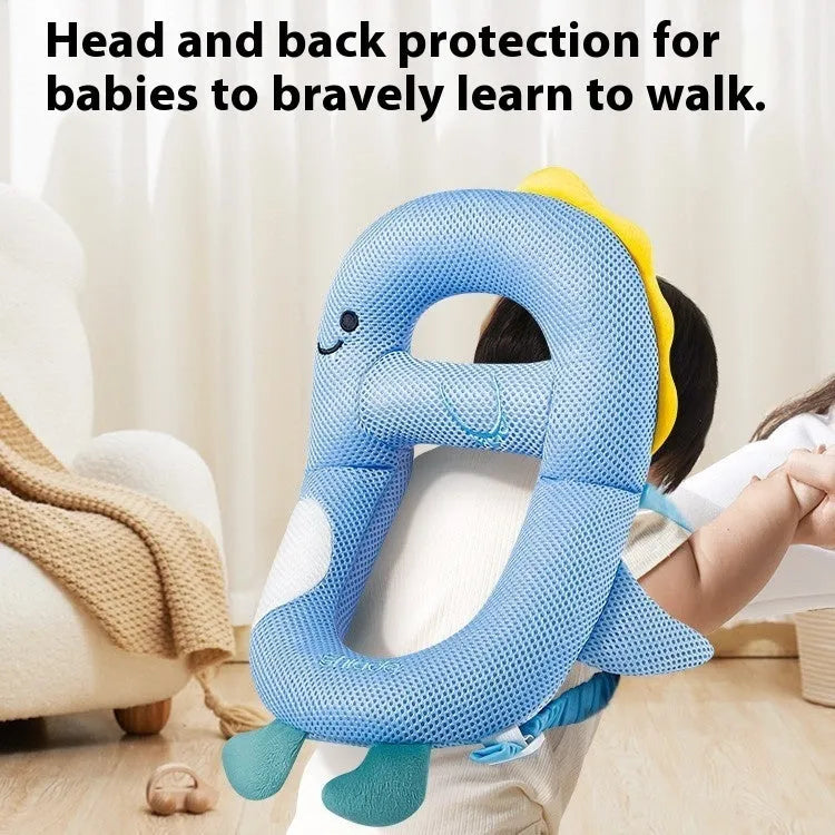 Cartoon anti-collision pillow for baby fall protection with dinosaur design and EPS particle filling