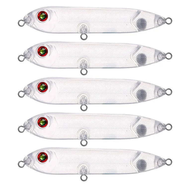 Transparent 9.5cm blank fishing lure body with 7mm fish eye hole