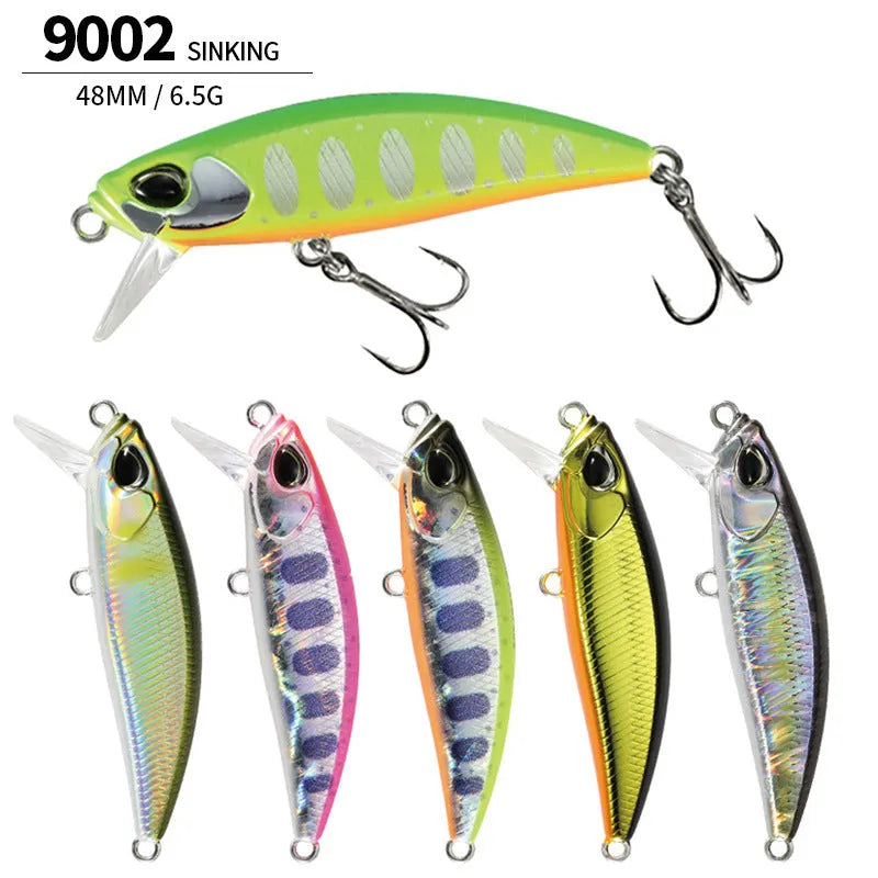 48mm Japanese submerged Mino fishing lure for mandarin fish and snakehead in multiple colour options