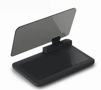 Grey universal smartphone holder with organic glass display for car navigation projection