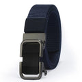 Toothless nylon canvas men's belt with an alloy buckle, shown in Army Green colour.