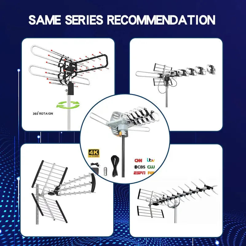 GR-1002 high-gain rotatable outdoor digital television antenna for UHF reception.