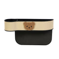 Leather car seat gap storage box with cartoon bear design for vehicle organisation