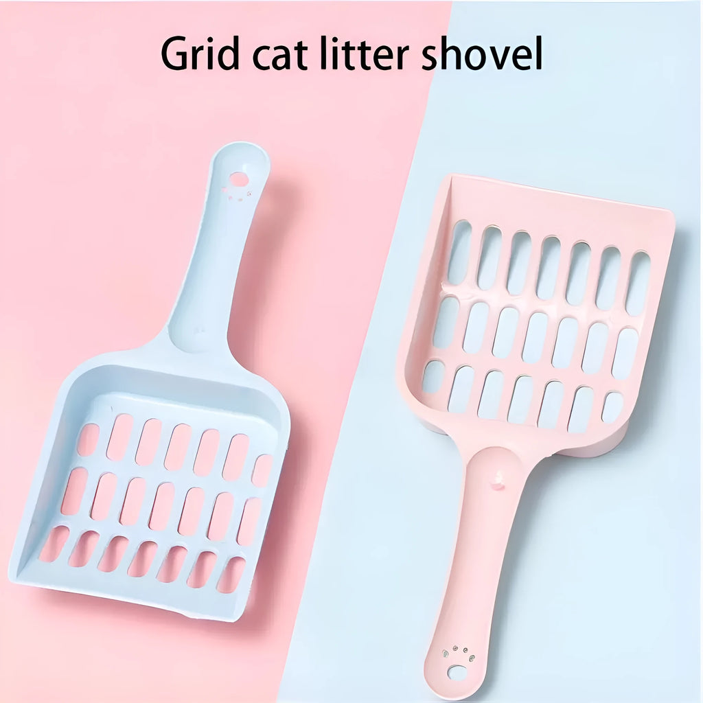 Plastic cat litter scoop tool in blue colour for pet toilet cleaning