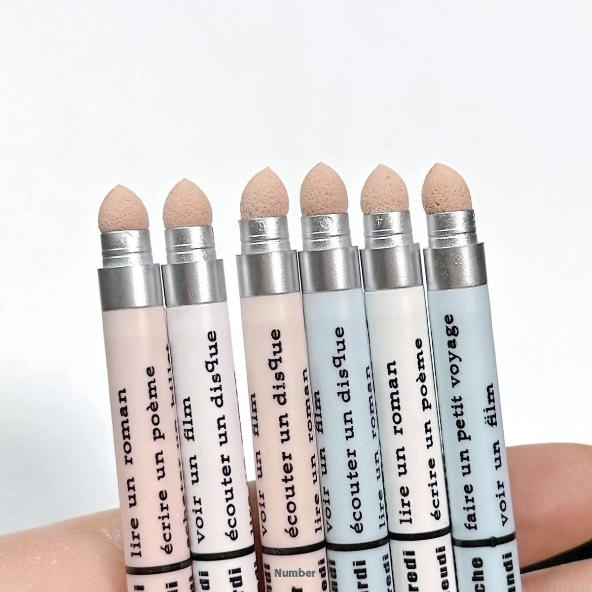 2-in-1 waterproof highlight eyeliner pen in 15 colours including beige pink gold purple