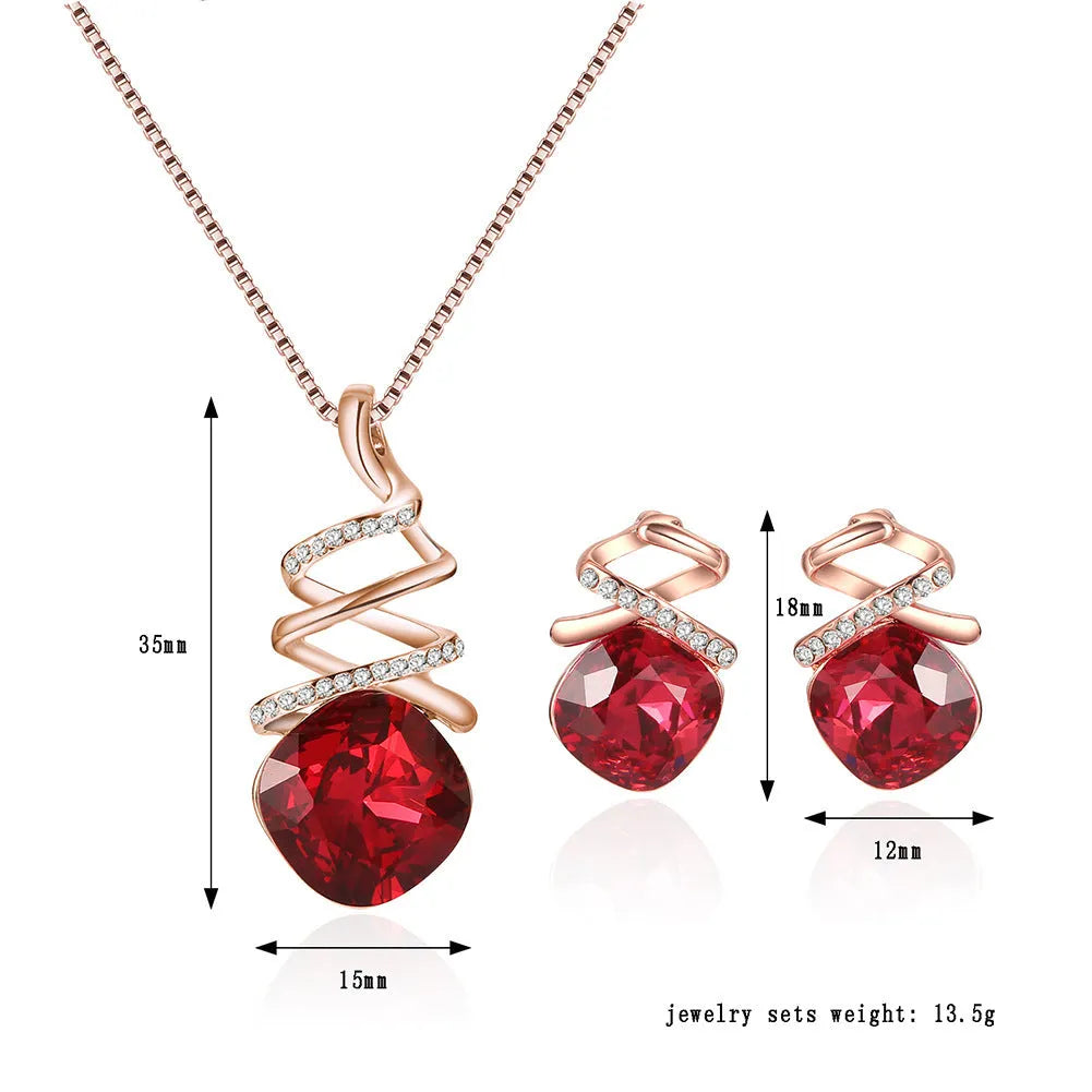 Women's alloy bridal jewellery set with adjustable necklace and earrings featuring diamond processing