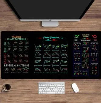 Black rubber mouse pad with thermal transfer print on computer desk
